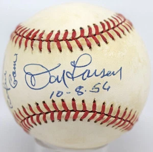 Don Larsen Single Signed Baseball 9 (OAL Brown w/rare inscription) 690588 - Picture 1 of 3