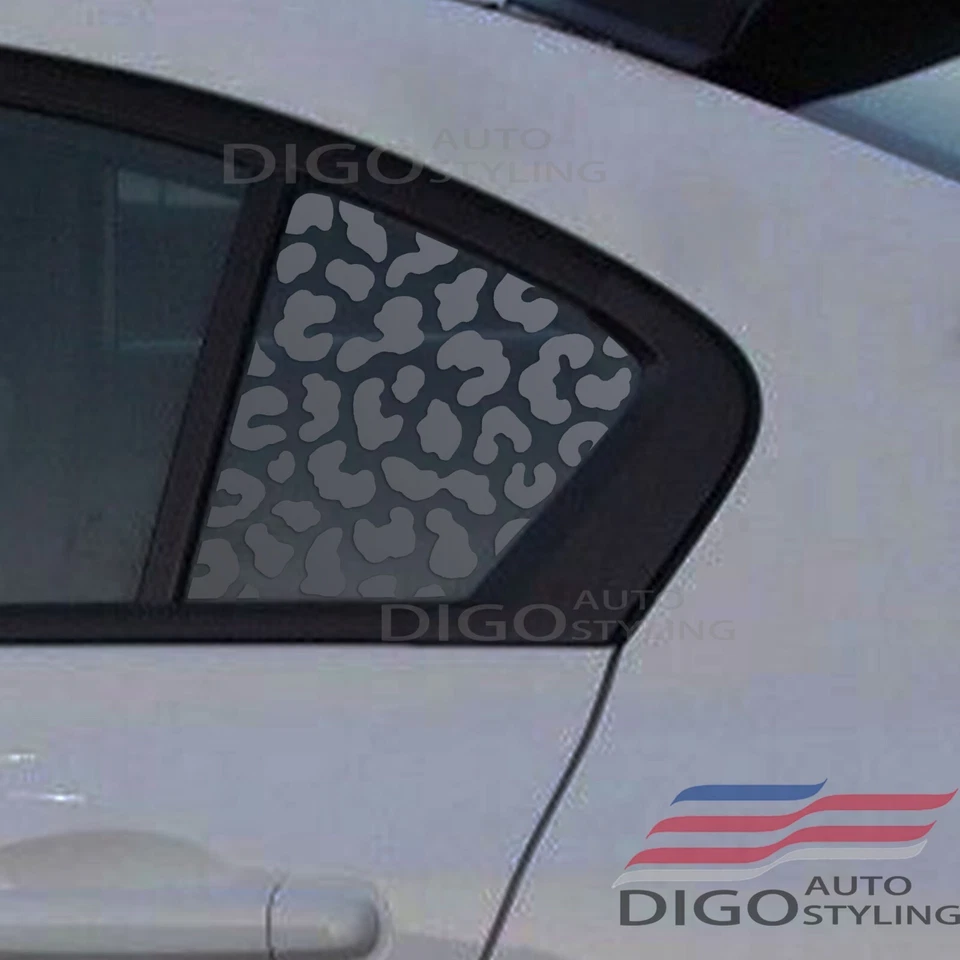 Adesivo adesivo preto para janela traseira Honda Civic 2012-2015 estampa leopardo chita - Imagem 1 de 1