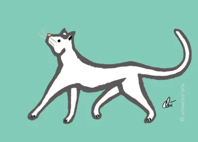 JACQUELINE DITT -  Catwalk - Mini ACEO ltd.Druck Grafik ger.sign. Katze - Bild 1 von 3