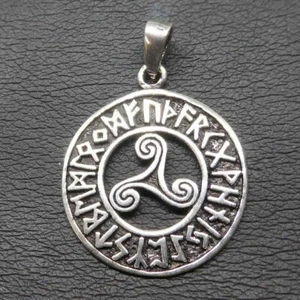 Celta Triskel Triskele Anillo de Runas Colgante 925er Plata Símbolo Joya - Nuevo - Imagen 1 de 4