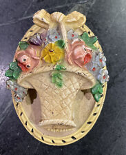 Antique Cast Iron Door Knocker Flower Basket #13 Hubley Vintage 1920 OUTSTANDING