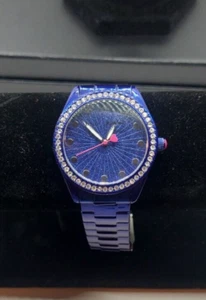 Betsey Johnson BJ00190-82 Damenuhr blau Pavé Kristalllünette - neue Batterie - Bild 1 von 6