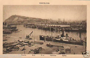 ANTIGUA POSTAL DE BARCELONA EL PUERTO LUCIEN ROISIN POSTCARD POSTKARTE CC01077 - Picture 1 of 1