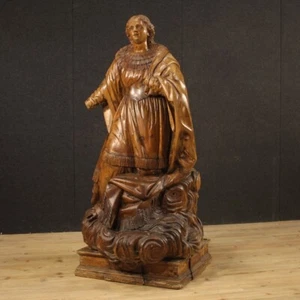 Antica scultura religiosa in legno statua santa Teresa estasi XVIII secolo 700 - Foto 1 di 12