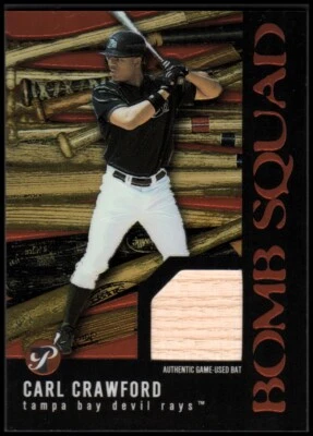2003 Topps Pristine Bomb Squad Relics #CC Carl Crawford Bat C - NM-MT - Image 1 of 2