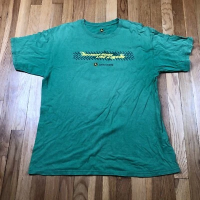 John Deere Shirt Womens XL Green Short Sleeve Top Cotton Tractors Adult - Image 1 of 4
