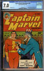 Captain Marvel Adventures #28 Cgc 7.0 Cr/Ow Pages // Uncle Sam Cover 1943