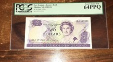 Pcgs Currency Graded New Zealand - Reserve Bank $2 Banknote Nd P170a