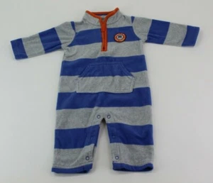 Carter's Baby One-Piece Gray and Blue Striped Size 6 Months - Picture 1 of 4