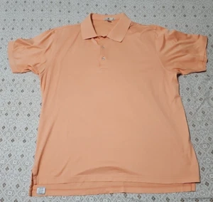 Peter Millar Polo Shirt Mens Orange 100% Cotton Short Sleeve - Picture 1 of 7