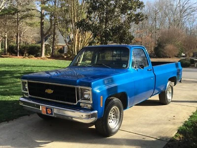 1978 Chevrolet C10 blue qtr | 24x36 inch POSTER | classic pickup - Image 1 of 2