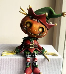 Articulated Xmas Pumpkin Elf, Flexi Halloween gift, 3D Printed - Picture 1 of 37