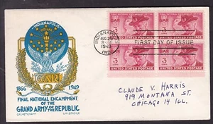 F.D.C. - FINAL ENCAMPMENT GRAND ARMY OF THE REPUBLIC 1949 (CIVIL WAR) - Picture 1 of 1