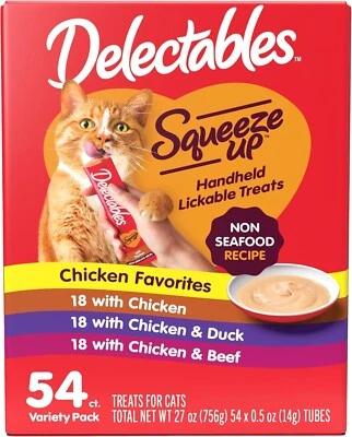 Squeeze up Non-Seafood Variety Pack, Lickable Wet Cat Treats, 0.5oz Tube (54 Ct) - Image 1 of 4