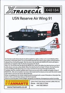 X48184 Xtradecal 1:48 US Navy Reserve Air Wing 91 - Imagen 1 de 4