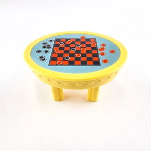 Fisher Price Loving Family Checkers Table Yellow Dollhouse Accessory 1999 - Picture 1 of 6