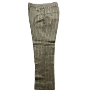 Pantalones holgados delanteros planos a rayas marrones de lana vintage para hombre TALLA 32x31 Grampacore - Imagen 1 de 8