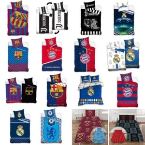 Football Club Copripiumino da Letto Set - Juventus Barcelona Chelsea Real Madrid - Foto 1 di 24