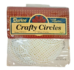 Darice Craft White Plastic Canvas Circles Needlework 8 Pieces - Picture 1 of 3