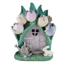 Fairy Garden Miniature Accessories Bunny Tulip Flower Door Rabbit Decor 7 Inch
