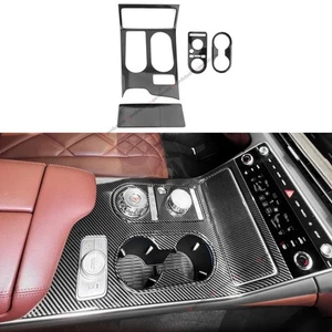 Carbon Fiber ABS Gear Shift Panel Cover Cup Holder Trim For Genesis GV80 2025-26 - Picture 1 of 16