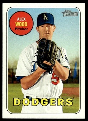 2018 Topps Heritage #263 Alex Wood Los Angeles Dodgers Baseball - Image 1 of 2