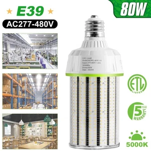 Commercial LED Corn Bulb Light 80W Warehouse High Bay Lighting E39 AC277-480V - Picture 1 of 17