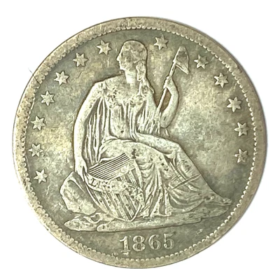 1865 S 50c Seated Liberty Silver Half Dollar Fifty Cents San Francisco - Image 1 of 2