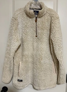 Pullover Simply Southern XL Sherpa Tostado Beige Cuarto Cremallera Acogedor Calidez - Imagen 1 de 9