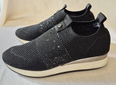 Carvela Janeiro Crystal Embellished Sneaker In Black Women Size EU 38 US 7.5 - Image 1 of 4