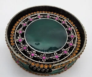 Vintage Pewter 4 Jeweled Coasters - Picture 1 of 5