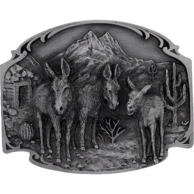 Nuevo Southwest Donkey Burro Mule Prospecter Vaquero Mina Western De Colección Hebilla de Cinturón Foto 1 de 4
