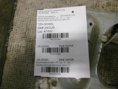 Regulador eléctrico de ventana delantera para conductor compatible con 00-07 MONTE CARLO 2225293 Foto 1 de 4