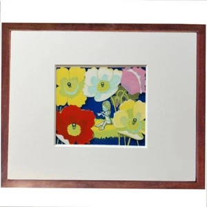 Shuzo Ikeda Holzschnitt "Mohnblume" handgedruckt von Takehodo gerahmt Japan - Bild 1 von 4