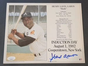 HANK AARON Signed 8x10 Photo-HALL OF FAME-MILWAUKEE BRAVES-JSA - Picture 1 of 5