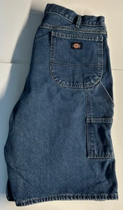 DICKIES Carpintero Corto Calce Relajado 11" Entrepierna Azul Denim Hombres Talla 40 Ropa de Trabajo - Imagen 1 de 4