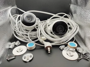 2 Google Nest Cams Outdoor Security Cameras 1st Gen NC2100ES - Picture 1 of 13