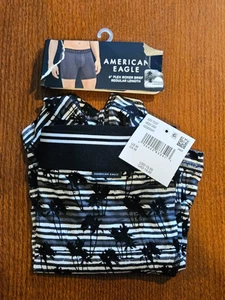 NEU American Eagle 6 Inch Flex Boxershorts normale Länge Größe M Palme schwarz - Bild 1 von 6