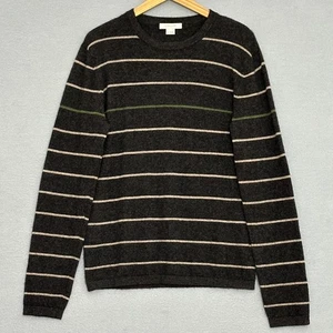 Maglione uomo Christopher Fischer M grigio a righe 100% cashmere classico lusso - Foto 1 di 10
