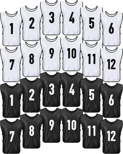 24 Pcs Sports Pinnies Soccer Scrimmage Practice Vests Numbered Soccer Team Pe... - Picture 1 of 6