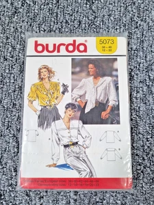 Burda Sewing Pattern 5073 1980's Blouse Top Size 12 to 20 Bee RETRO Vintage - Picture 1 of 3