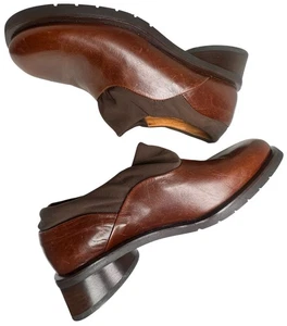 Think! Shoes Womens 6 Sz 36 Brown Leather Slip On Clogs Loafers Comfort Career - Picture 1 of 20