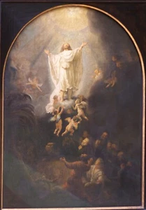 Jesus The Resurrection with Angels 8 x 10 ready to be framed Vintage style look - Picture 1 of 1