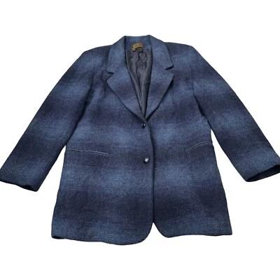 Blazer Chaqueta Abrigo Cuadros Vintage Años 90 Eddie Bauer Mujer’s Pequeño Forrado Lana Tweed Foto 1 de 4