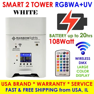 Smart 2 TOWER 6x18W RGBWA+UV Battery Powered LED Wireless Uplight Uplighting - Image 1 of 4