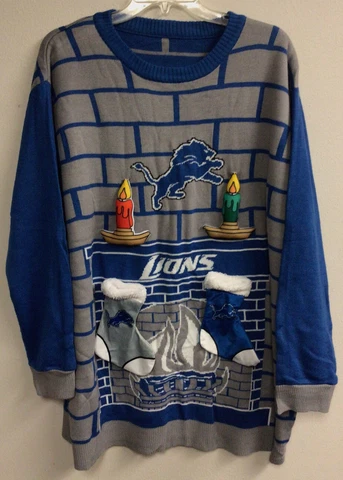 Detroit Lions Ugly Christmas Sweater XL (See Photos For Measurements) Cover