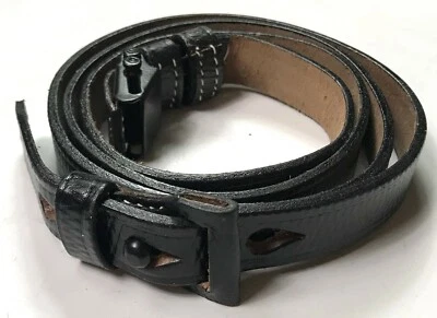 German K98 Leather Rifle Sling - Black - Accurate World War II Reproduction NEW  - Image 1 of 3