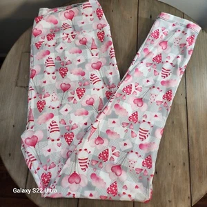 Valentinstag Leggings Tall Curvy Pink TC Lounge Hose Gummibund Trolle - Bild 1 von 8