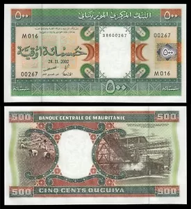 Mauritania - Mauritania 500 Ouguiya 28-11-2002 Pick 8c SC = UNC - Imagen 1 de 3