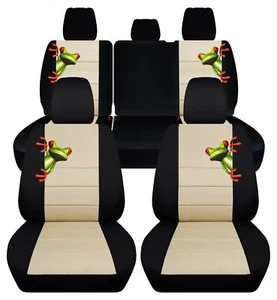 Fundas de asiento de coche delanteras + traseras ajuste personalizado negro-beige para Jeep Renegade 2015-2019 - Imagen 1 de 12